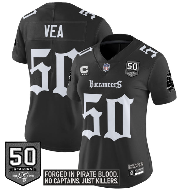 Women's Tampa Bay Buccaneers 'Gothic Pirate Shadows Edition' Vapor Limited Jersey - All Stitched