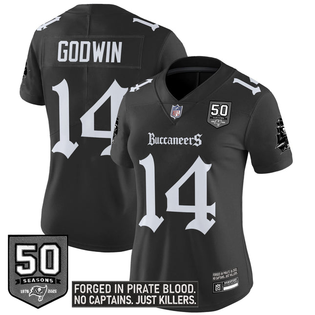 Women's Tampa Bay Buccaneers 'Gothic Pirate Shadows Edition' Vapor Limited Jersey - All Stitched