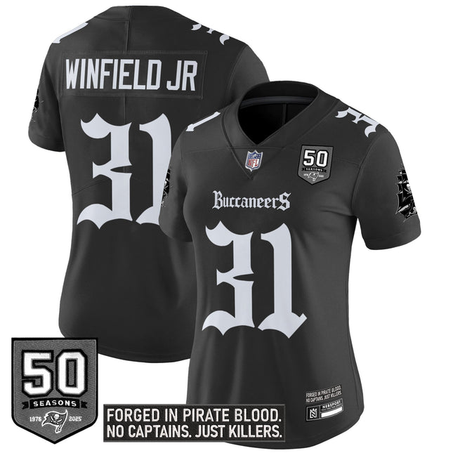 Women's Tampa Bay Buccaneers 'Gothic Pirate Shadows Edition' Vapor Limited Jersey - All Stitched