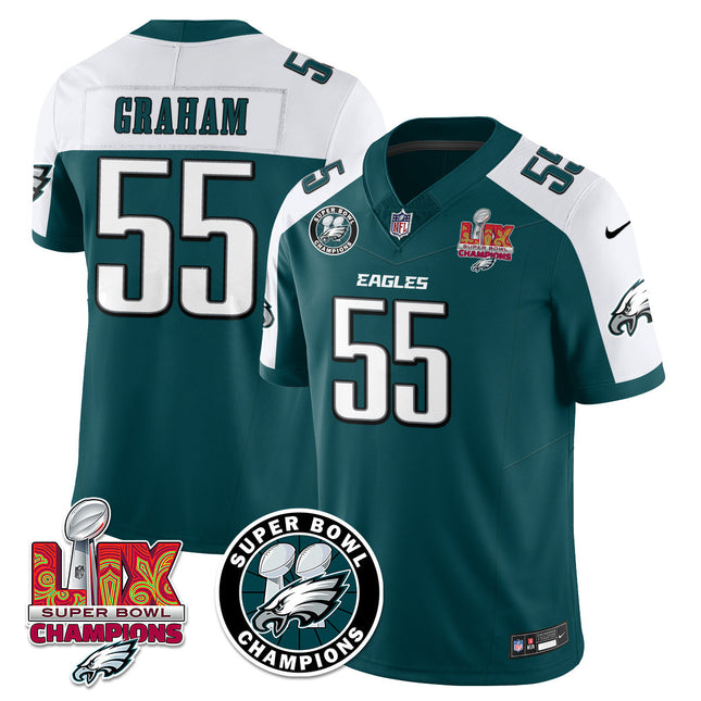 Men's Philadelphia Eagles Super Bowl LIX Champions Jersey V2 - All Stitched