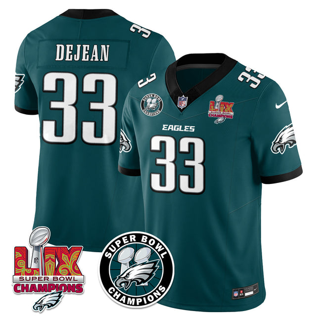 Men's Philadelphia Eagles Super Bowl LIX Champions Jersey V2 - All Stitched