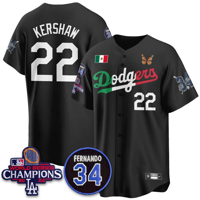 Los Angeles Dodgers Mexican "For 34" Custom Jersey - All Stitched