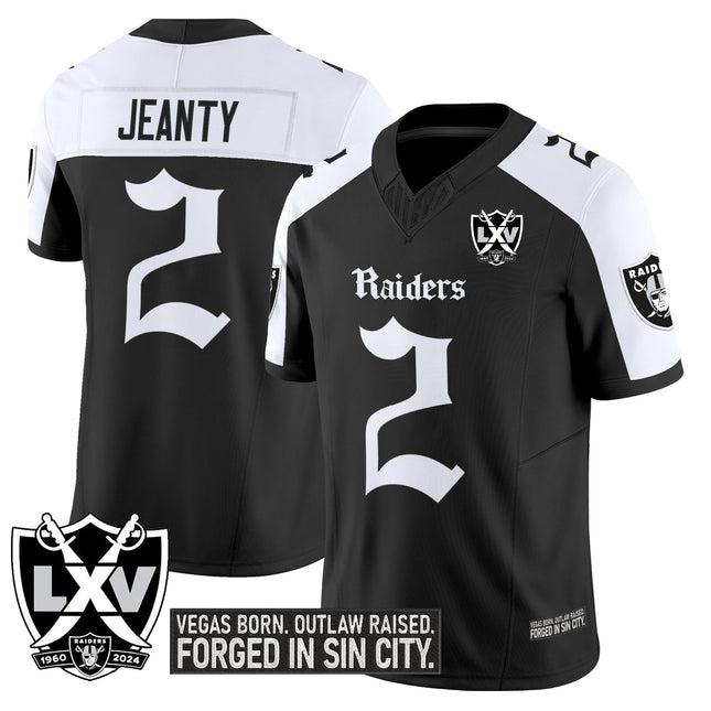 Men's Las Vegas Raiders 'Gothic Sin City Shadows Edition' Vapor Limited Jersey V2 - All Stitched