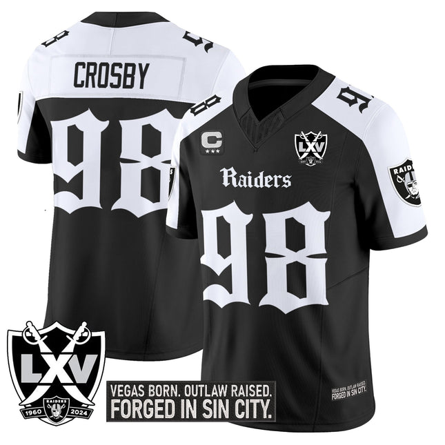 Men's Las Vegas Raiders 'Gothic Sin City Shadows Edition' Vapor Limited Jersey V2 - All Stitched