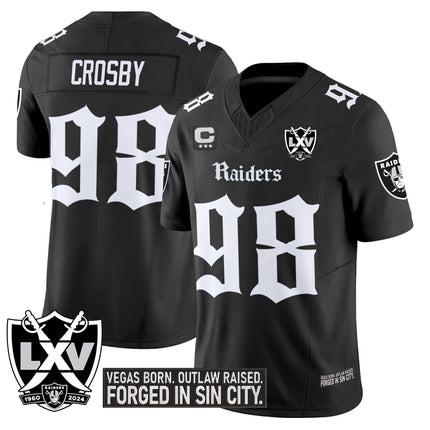 Men's Las Vegas Raiders 'Gothic Sin City Shadows Edition' Vapor Limited Jersey V2 - All Stitched