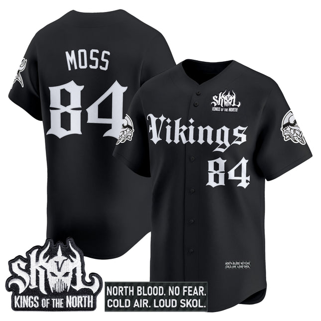 Men's Minnesota Vikings 'Gothic Norseblood Edition' Vapor Baseball Jersey - All Stitched