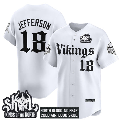 Men's Minnesota Vikings 'Gothic Norseblood Edition' Vapor Baseball Jersey - All Stitched