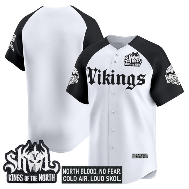 Men's Minnesota Vikings 'Gothic Norseblood Edition' Vapor Baseball Jersey - All Stitched