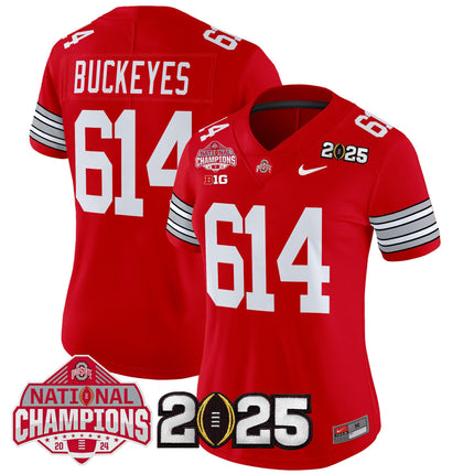 Women's Ohio State Buckeyes 'Heritage Stripe' 2025 National Champions Patch Vapor Limited Jersey - All Stitched