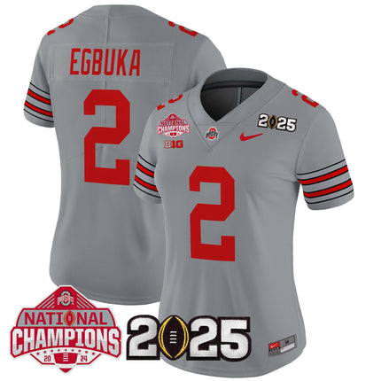 Women's Ohio State Buckeyes 'Heritage Stripe' 2025 National Champions Patch Vapor Limited Jersey - All Stitched