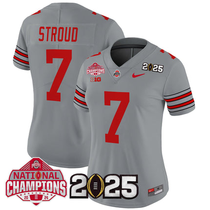 Women's Ohio State Buckeyes 'Heritage Stripe' 2025 National Champions Patch Vapor Limited Jersey - All Stitched