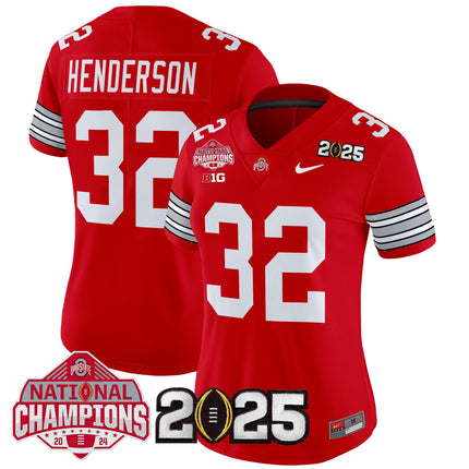 Women's Ohio State Buckeyes 'Heritage Stripe' 2025 National Champions Patch Vapor Limited Jersey - All Stitched