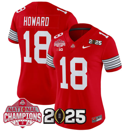 Women's Ohio State Buckeyes 'Heritage Stripe' 2025 National Champions Patch Vapor Limited Jersey - All Stitched