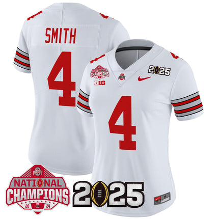 Women's Ohio State Buckeyes 'Heritage Stripe' 2025 National Champions Patch Vapor Limited Jersey - All Stitched