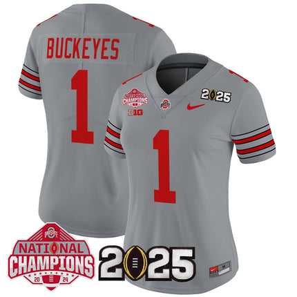 Women's Ohio State Buckeyes 'Heritage Stripe' 2025 National Champions Patch Vapor Limited Jersey - All Stitched