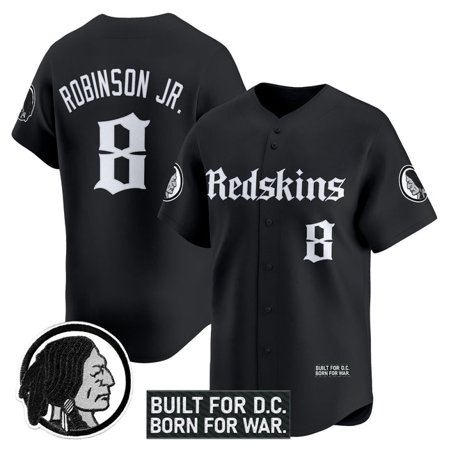 Men's Washington Redskins 'Gothic Capital Edition' Vapor Baseball Jersey - All Stitched