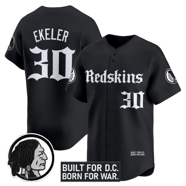 Men's Washington Redskins 'Gothic Capital Edition' Vapor Baseball Jersey - All Stitched