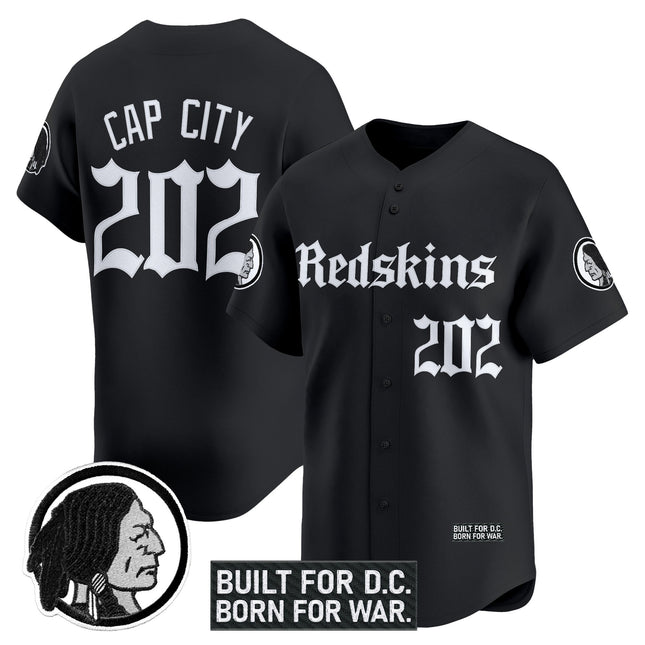 Men's Washington Redskins 'Gothic Capital Edition' Vapor Baseball Jersey - All Stitched