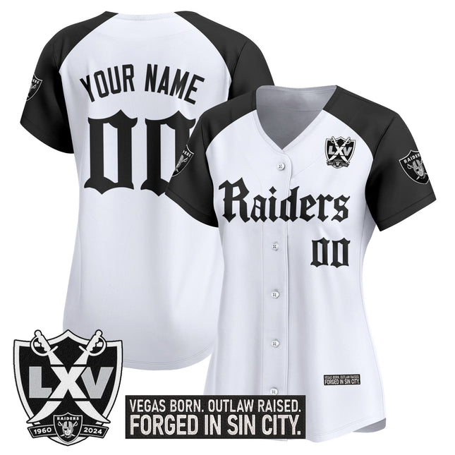 Las Vegas Raiders 'Gothic Sin City Shadows Edition' Vapor Baseball Custom Jersey - All Stitched