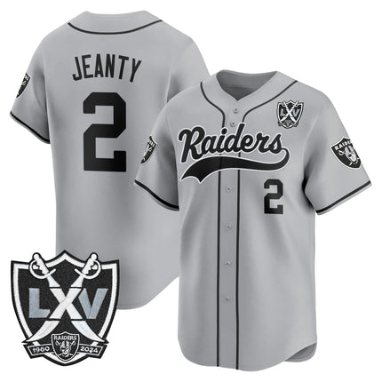Men's Las Vegas Raiders 65th Anniversary Patch Vapor Baseball Jersey - All Stitched
