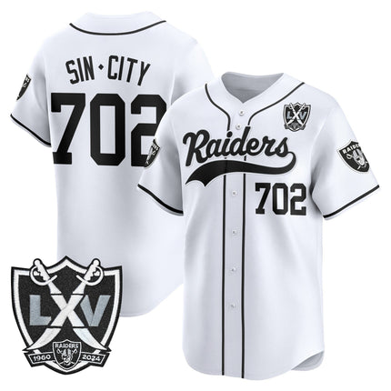 Men's Las Vegas Raiders 65th Anniversary Patch Vapor Baseball Jersey - All Stitched