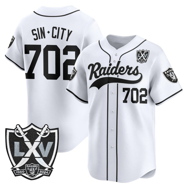 Men's Las Vegas Raiders 65th Anniversary Patch Vapor Baseball Jersey - All Stitched