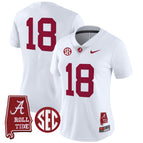 White / #18 Crimson / S