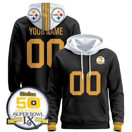 Pittsburgh Steelers 2025 Premium Custom Pullover Hoodie - All Stitched