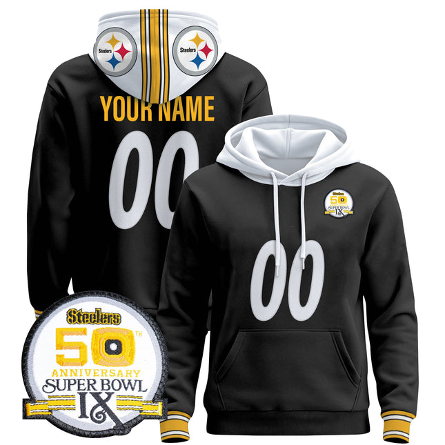 Pittsburgh Steelers 2025 Premium Custom Pullover Hoodie - All Stitched