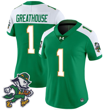 Women's Notre Dame Fighting Irish 2025 'Gridiron Leprechaun Edition' Vapor Limited Jersey – All Stitched