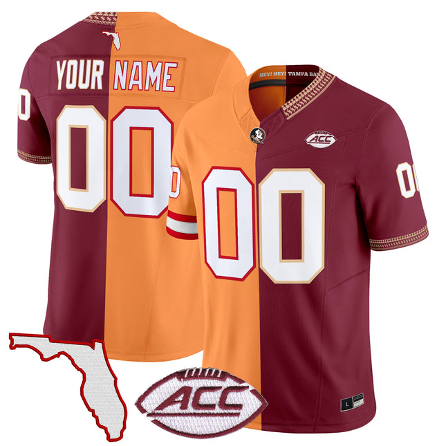 Tampa Bay Buccaneers x College Football' Split Vapor Limited Custom Jersey - All Stitched