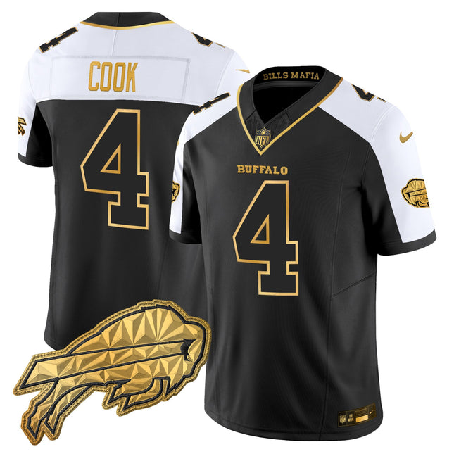 Men's Buffalo Bills 2025 "Rivalries" Gold Vapor Limited Jersey - All Stitched