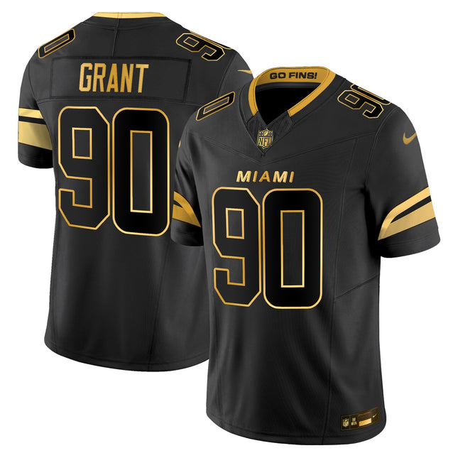 Men's Miami Dolphins 2025 "Rivalries" Gold Vapor Limited Jersey - All Stitched