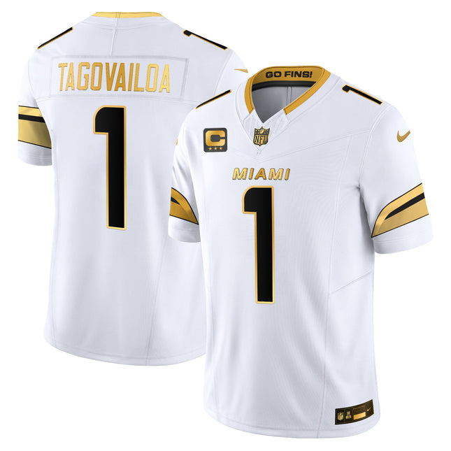 Men's Miami Dolphins 2025 "Rivalries" Gold Vapor Limited Jersey - All Stitched