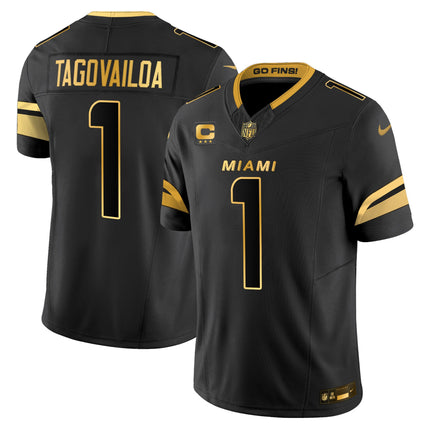 Men's Miami Dolphins 2025 "Rivalries" Gold Vapor Limited Jersey - All Stitched