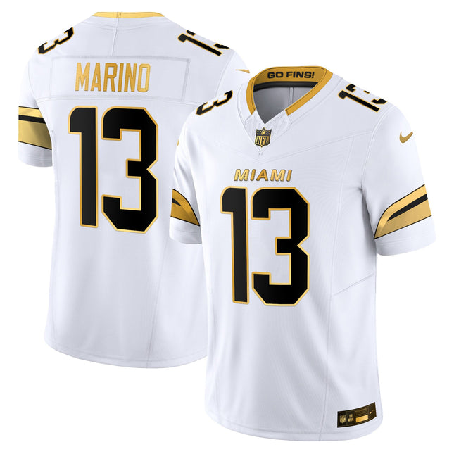 Men's Miami Dolphins 2025 "Rivalries" Gold Vapor Limited Jersey - All Stitched
