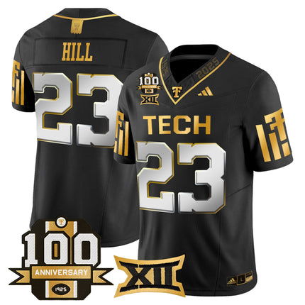 Men's Texas Tech Red Raiders 2025 Gold Vapor Limited Jersey - 100th Anniversary Patch - All Stitched