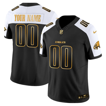 Philadelphia Eagles 2025 Gold Vapor Limited Custom Jersey - All Stitched