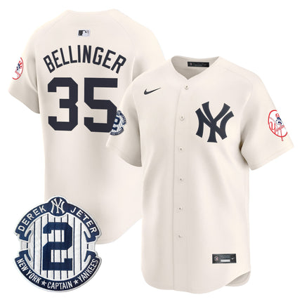 Men's New York Yankees Throwback Vapor Premier Limited Jersey - Derek Jeter Patch - All Stitched