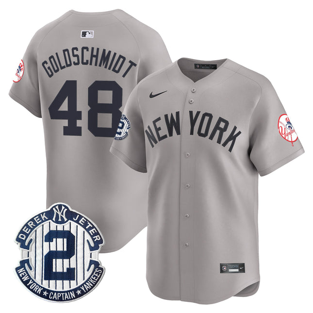 Men's New York Yankees Throwback Vapor Premier Limited Jersey - Derek Jeter Patch - All Stitched