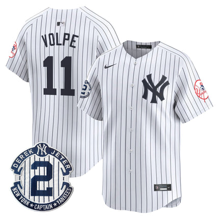 Men's New York Yankees Throwback Vapor Premier Limited Jersey - Derek Jeter Patch - All Stitched