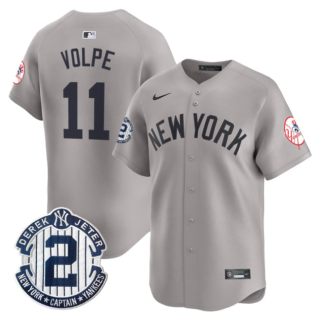 Men's New York Yankees Throwback Vapor Premier Limited Jersey - Derek Jeter Patch - All Stitched