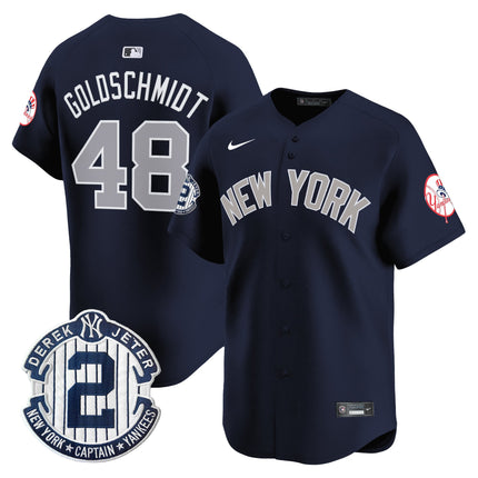 Men's New York Yankees Throwback Vapor Premier Limited Jersey - Derek Jeter Patch - All Stitched