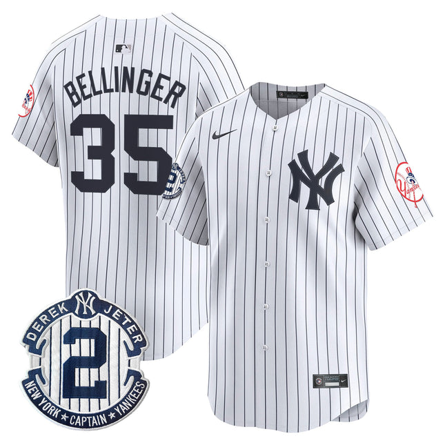 Men's New York Yankees Throwback Vapor Premier Limited Jersey - Derek Jeter Patch - All Stitched