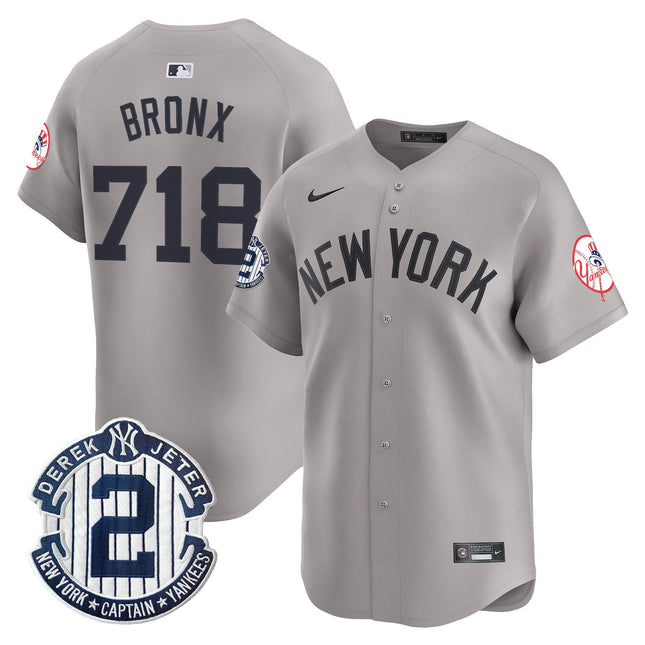 Men's New York Yankees Throwback Vapor Premier Limited Jersey - Derek Jeter Patch - All Stitched