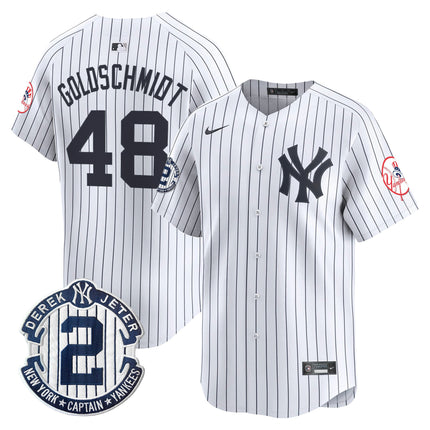 Men's New York Yankees Throwback Vapor Premier Limited Jersey - Derek Jeter Patch - All Stitched