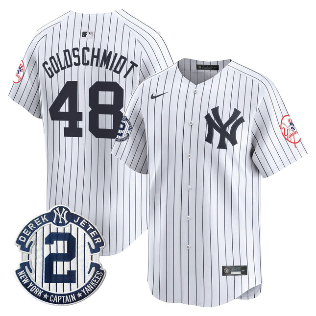 Men's New York Yankees Throwback Vapor Premier Limited Jersey - Derek Jeter Patch - All Stitched