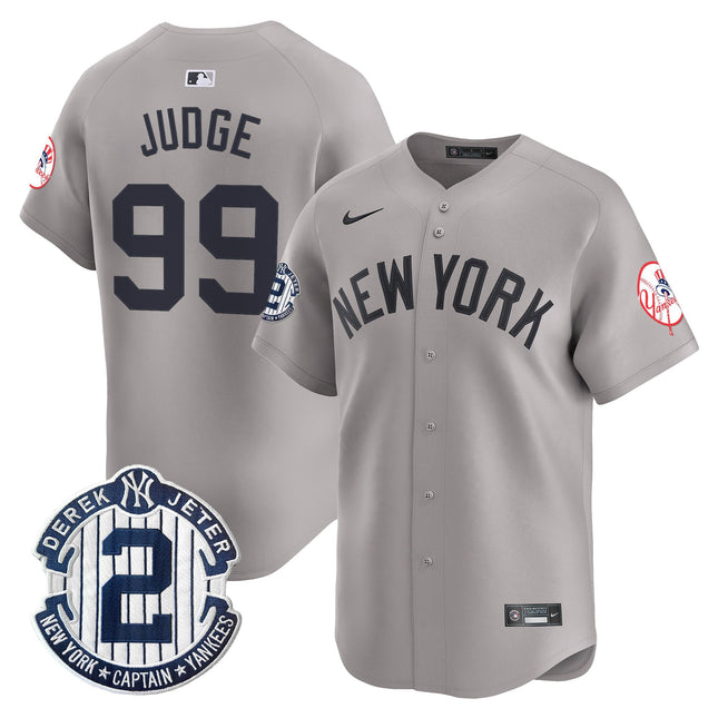 Men's New York Yankees Throwback Vapor Premier Limited Jersey - Derek Jeter Patch - All Stitched