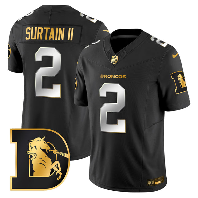 Men's Denver Broncos Throwback Gold Vapor Limited Jersey - All Stitched