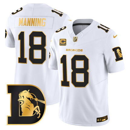Men's Denver Broncos Throwback Gold Vapor Limited Jersey - All Stitched